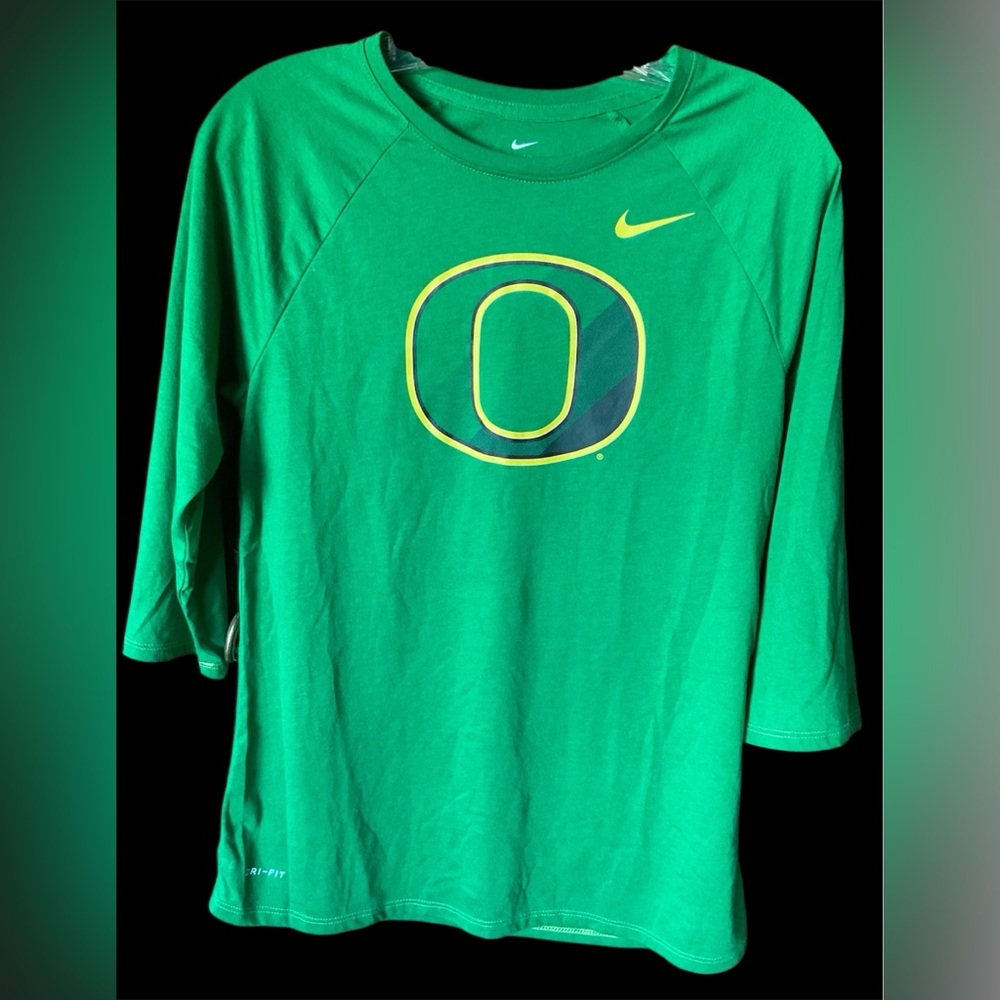 Nike Oregon Green Tee with Yellow Accents 3/4 sleeve